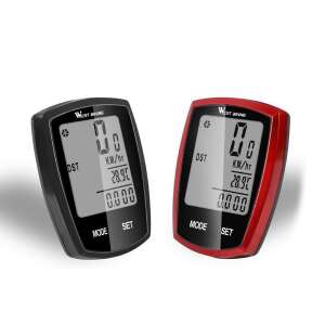 Wireless multifunction bicycle speedometer with 22 functions, waterproof, black, red, 4.7x7x1.5 cm - Bicycle computer