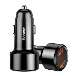 Baseus Magic Series 2USB autós töltő 6A/45W QC 3.0 gyors töltés - Fekete