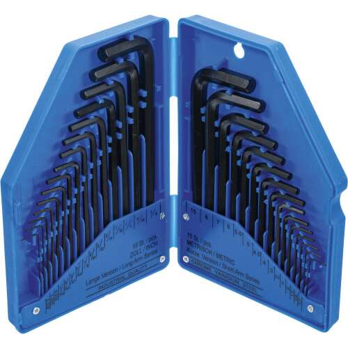 Kraftmann 30 részes Imbuszkulcs készlet tartóban, collos és metrikus méretek (BGS 810) 36649284