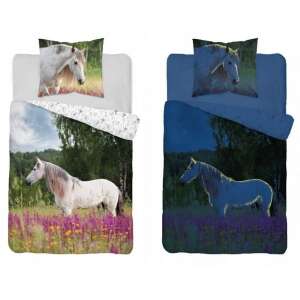 Lovas Ágyneműgarnitúra - Foszforeszkáló Fehér Ló - 140x200cm