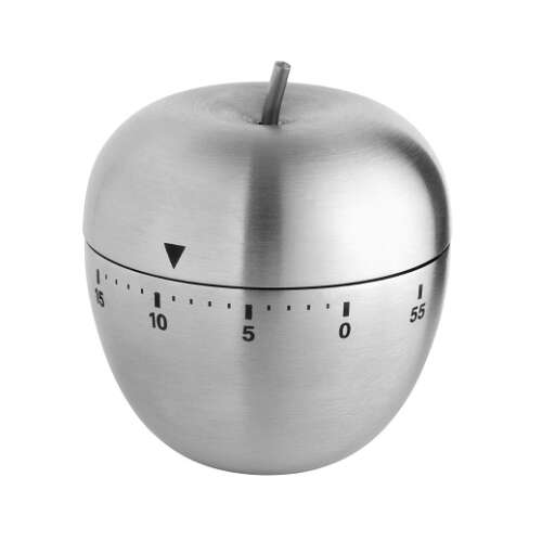 Inox alma alakú konyhai időzítő, 60 perces mechanikus időzítő - Konyhai időzítő