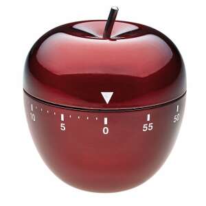 Red apple shaped kitchen timer, 60 minute timer, kitchen timer - Kitchen tool