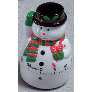 Snowman kitchen timer, 60 minute mechanical timer, snowman design, Christmas kitchen timer - Kitchen timer