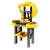 Yellow and gray toy workbench with tools, playset for kids, pretend play, construction toys