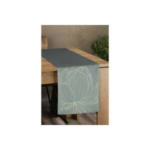 Eurofirany Lótuszvirág Asztali Futó - Bársony - Ezüst - 35x180 cm