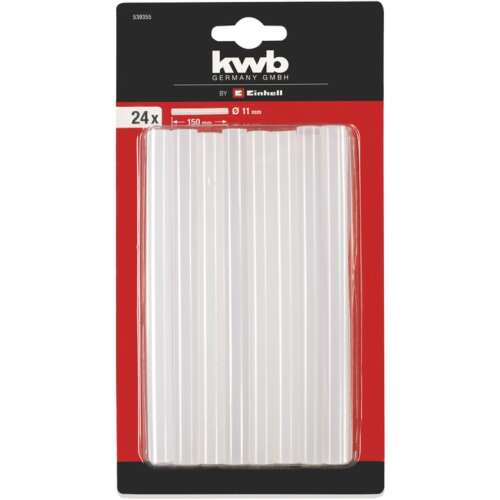 24 pack of KWB glue sticks for Einhell glue guns, 11mm diameter, 150mm long