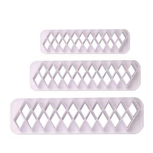 Set of 3 diamond shaped cake decorating cutters - Pastry decorating tool