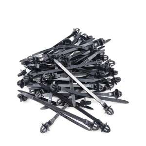 Set de 50 legături de cablu negre, reutilizabile, reglabile, ușor de utilizat, perfecte pentru organizarea cablurilor și firelor - Legături de cablu