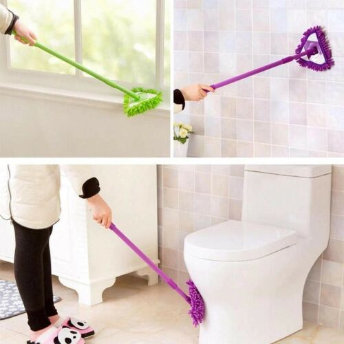 Collage of Praktikus Microfiber Triangle Mop in use