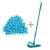 Blue microfiber mop with extendable handle, perfect for cleaning hard to reach areas