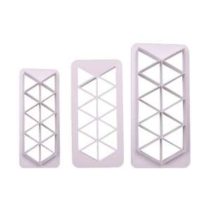 Set of 3 parallelogram cake decorating stencils, perfect for creating unique and stylish cake designs - Pastry decorating tool