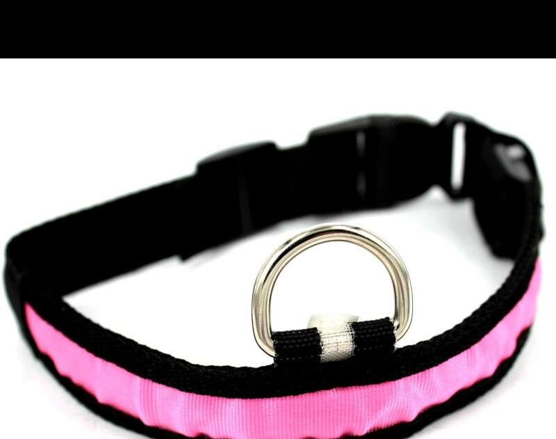 LED kutya nyakörv világító kutyanyakörv - Rózsaszín XL