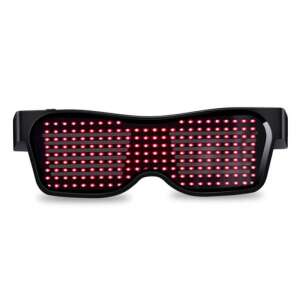 Parti szemüveg, világító szemüveg, LED kijelzős szemüveg - Piros 51217230 