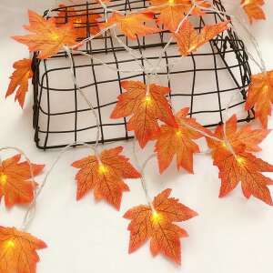 String of 20 LED lights shaped like autumn leaves, perfect for decorating your home for fall - Nonbrand String Light