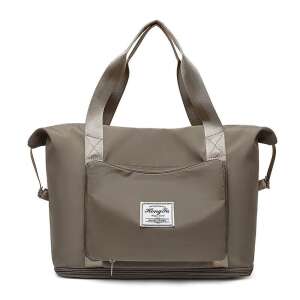Khaki foldable waterproof travel bag, perfect for gym, school, or weekend trips - Handbag