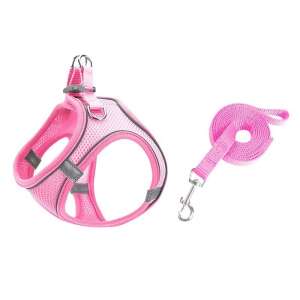 Pink cat harness with leash, small dog harness with leash, pet harness and leash set - Rodent Care