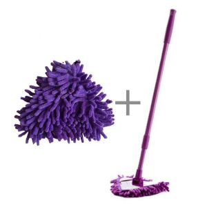 Praktikus purple microfiber mop with telescopic handle for floor cleaning - Felmosó