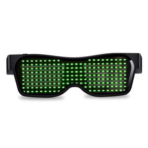 Parti szemüveg, világító szemüveg, LED kijelzős szemüveg - Zöld 51233499 