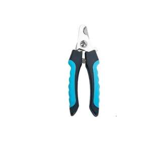 Pet nail clippers with blue and black handles, stainless steel blades, and a spring - Pet brush, clippers, scissors, claw clippers