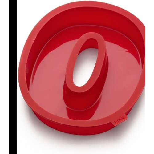 Formă de tort din silicon roșu în formă de număr 0