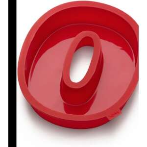 Red silicone cake mold shaped like the number 0 - Baking Mold