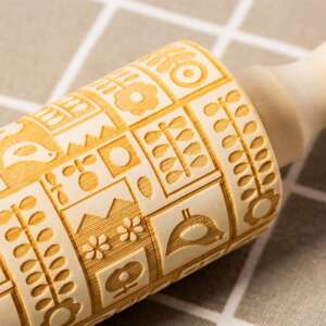 Virágos mintás sodrófa sütemények és tészták készítéséhez - Sodrófa & Nyújtófa