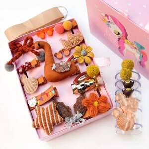 Set of 24 cute hair clips for girls, featuring various designs like a swan, flower, star, and more. Perfect for adding a touch of whimsy to any hairstyle. - Hair Clip, Headband