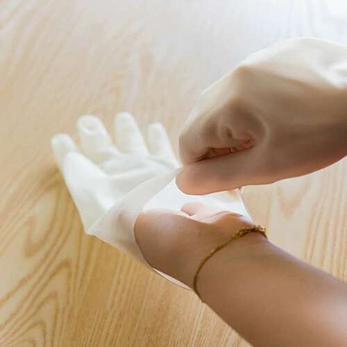 Fehér Elpusztíthatatlan gumikesztyű pár, tartós és hosszú élettartamú háztartási munkákhoz