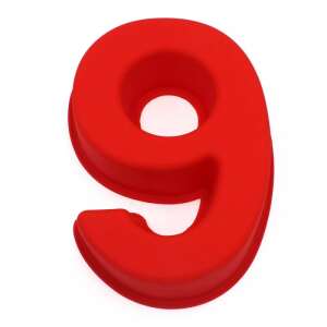 Red silicone cake mold shaped like the number 9 - Cookware & bakeware