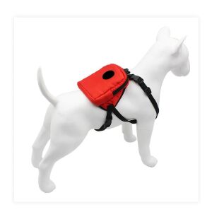 Piros kutyahám hátizsákkal, próbababán - Állattartás