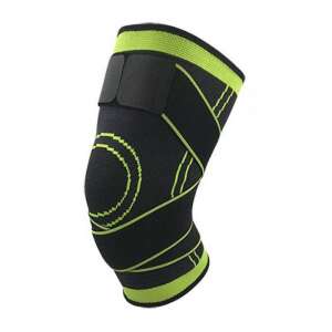 Green and black compression knee brace, XL size - Everyday joint fixation