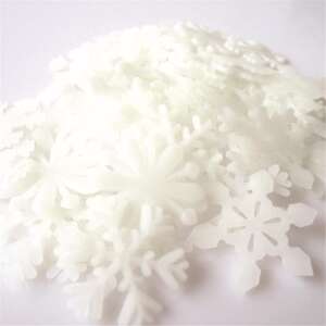 50 pack of glow in the dark white snowflake wall stickers - Phosphorescent wall decoration