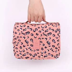 Pink leopard print waterproof travel makeup bag - Cosmetic bag