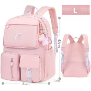 Rózsaszín unikornis iskolatáska lányoknak, L méret - Óvodai kellék