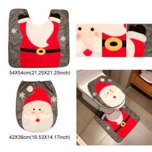 Santa Claus toilet seat cover and rug set, Christmas bathroom decor, festive toilet seat cover - Nonbrand Christmas Decoration