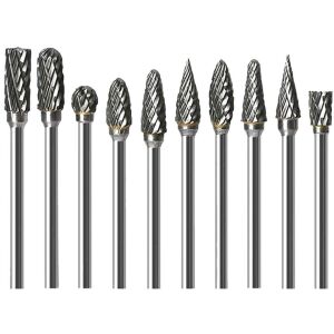 Profilmaró fúrófej készlet 10 db, rotary burr set for metal - Drill and Screwdriver Accessory