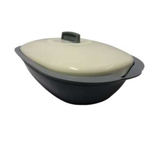 Ovális tál fedővel 2 literes műanyag szürke 36877271 - Tál