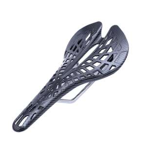 Black carbon fiber bicycle saddle, lightweight, breathable, comfortable, 28.5 x 13.5 cm - Bicycle Saddle