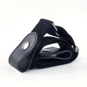 Fekete rugalmas öv fém csattal, kényelmes és divatos, tökéletes farmerhez, nadrághoz és szoknyához - Női öv