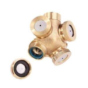 Brass misting nozzle for cooling, 4 spray heads, garden cooling - Irrigation