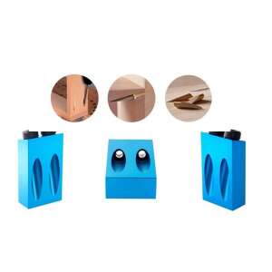 Pocket hole jig set, angled drilling guide for woodworking, 6mm, 8mm, 10mm, blue - Drill and Screwdriver Accessory