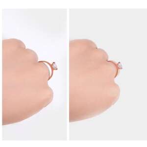 Ružovozlatý prsteň s veľkým priehľadným kameňom, prsteň s veľkým kameňom, ružovozlatý prsteň, prsteň s priehľadným kameňom, prsteň s veľkým kameňom, prsteň s veľkým kameňom, prsteň s diamantom, prsteň s kryštálom, prsteň s drahokamom - Dámske doplnky