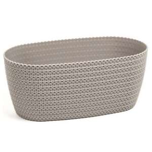 Virágláda fonott műanyag 38 cm bézs 36901079 - Virágláda
