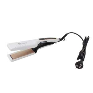 Surker professional hair straightener and curling iron, white, with LCD display and temperature control - Surker