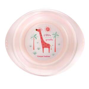 Canpol babies műanyag mélytányér, mikrózható - rózsaszín giraffe 36901888 Giraffe