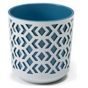 Cserép azték 19,5 cm szürke, kék műanyag 36902047 - Kertépítés