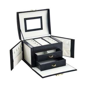Timeless Tools jewelry box, black, with mirror and drawers, for storing necklaces, earrings, rings, bracelets - Jewelry Box