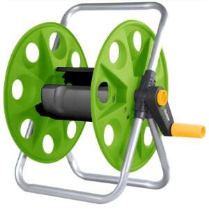 Metal portable hose reel with wheels 3/4"-35m, 1/2"-100m #silver
