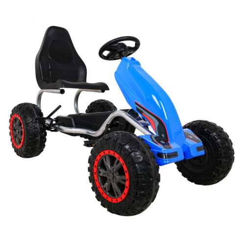 Strong kék gokart gyerekeknek, pedálos játékautó