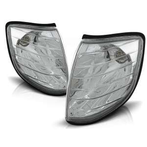 Pereche de lumini de semnalizare frontale cromate pentru Mercedes W140 Clasa S 1991-1998 - Lumini auto